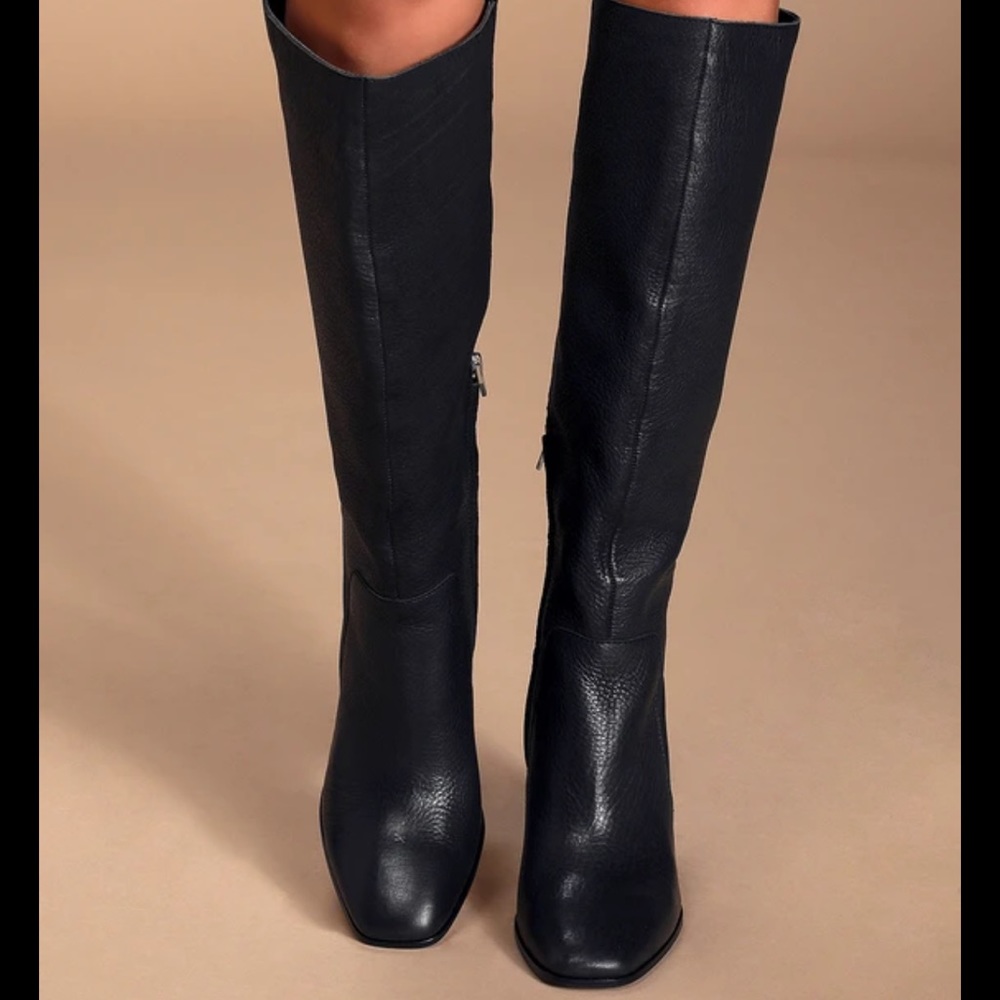 Dolce Vita Kasidy Onyx Leather Knee High Boots